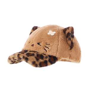 TheGreenParty猫咪豹纹棒球帽子女冬季hellokitty保暖显脸小帽子