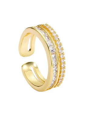 开口食指戒黄铜镀14K金通勤百搭