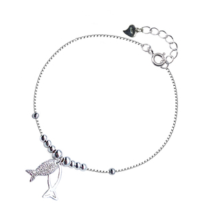 双鱼座925纯银手链 日韩可爱小鱼手链女学生小清新银饰品生日礼物