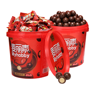 棵力果麦丽素桶装小包装喜糖巧克力糖果零食散装批发（代可可脂）