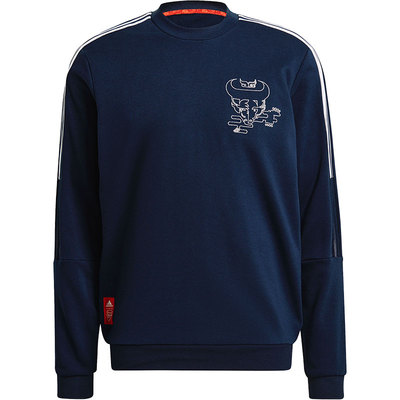 阿迪达斯男子圆领足球套头衫