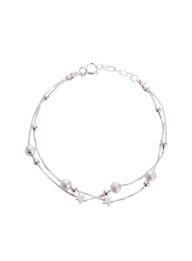 铜镀银星星双层手链女小众精致款