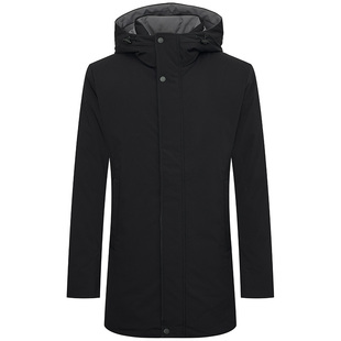 报喜鸟2025冬季新款男士商务休闲保暖中长款白鸭绒带帽羽绒服外套