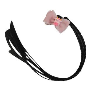 女童假发辫子抓夹俏皮甜酷蝴蝶结甜美气质多条小辫子时尚马尾发饰