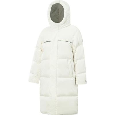 李宁童宽松连帽男女同款长羽绒服