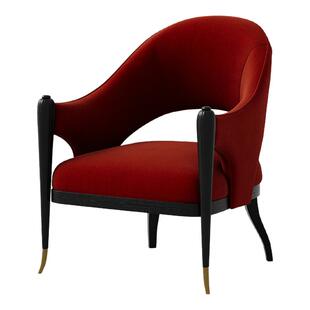 时余埃里希复古布艺实木休闲椅美式高级中古风格客厅法式绒布沙发