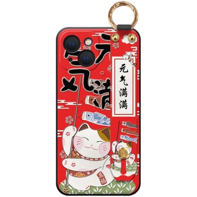 适用苹果14古风招财猫硅胶手机壳