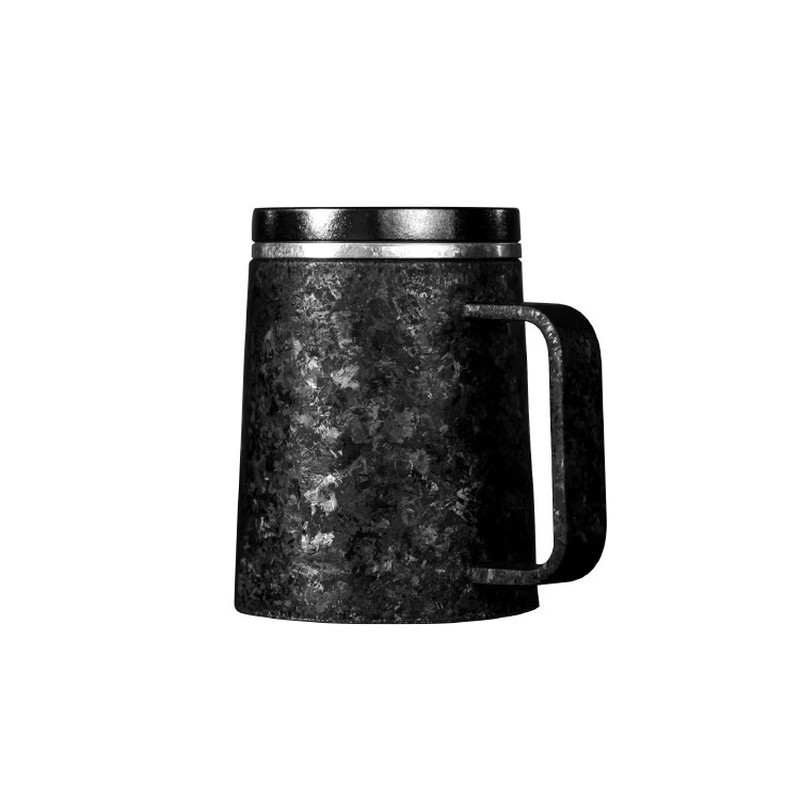 小黑杯纯钛咖啡杯带磁吸杯盖