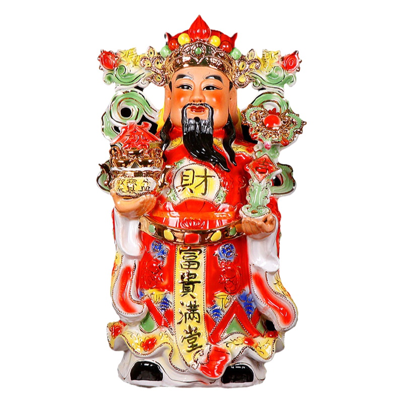 陶瓷财神爷佛像摆件招财神像家用