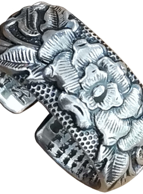 复古汇丰银楼男999银心经泰银