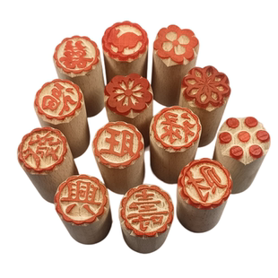 糕点白皮点心馒头包子寿包月饼食品点红福字糕点盖章印花印章模具