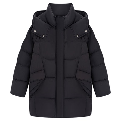 中长款连帽羽绒服女冬季新款外套