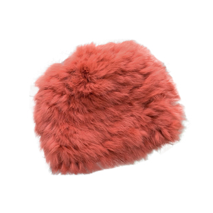 姚叔叔/定制枯萎柿子色～vintage古着感真兔毛手工编织皮草帽子女