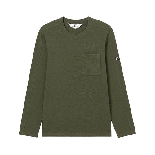 AIGLE艾高男士上衣户外Polartec保暖四面弹圆领抓绒衣内胆打底衫