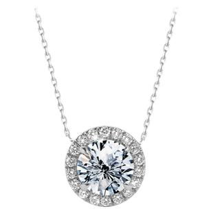 【培育】DIAMOND FOUNDRY 丘比特圆钻钻石项链18k金饰品 华丽显大