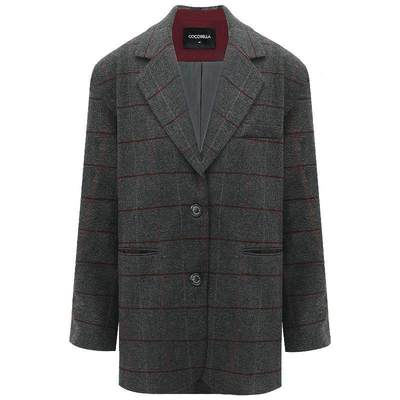 COCOBELLA复古人字纹格子西装女秋冬气质通勤微廓西服外套SI7002