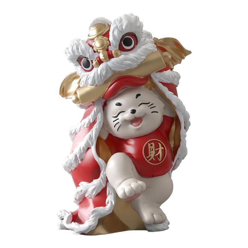 醒狮招财猫大摆件开业大吉