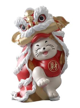 醒狮招财猫大型落地摆件店铺门口开业大吉装饰品生意兴隆乔迁礼品