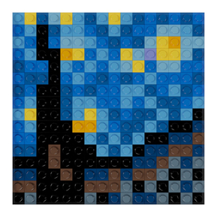 像素派积木拼图梵高星月夜世界名画带框装饰成人版解压星空3D立体