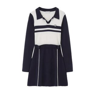 REVAN芮范设计师款复古运动风毛织连衣裙RN91103141