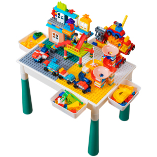 儿童积木桌子大颗粒多功能男孩女宝宝婴儿玩具游戏桌益智6岁拼装3