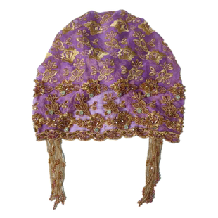 盖头女回民时尚纱巾流苏帽子头巾帽刺绣真丝帽子时装包头帽堆堆帽