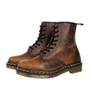 疯家定制 1460马丁靴男复古疯马皮机车棕色短靴女中古vintage鞋子