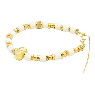 【店铺专属】18k金屁桃仿象牙手串女设计款手链 【WT0405】不脱模