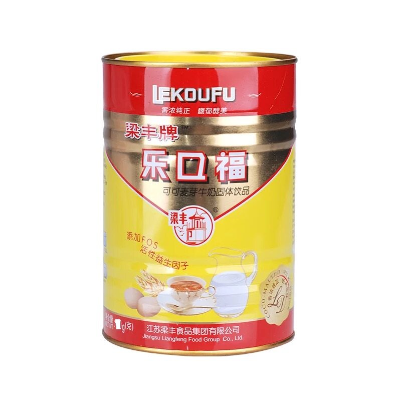 梁丰乐口福大罐装可可味麦乳精