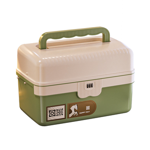 带锁药箱收纳箱贵重物品储物箱医药箱可手提宿舍分层大容量密码箱