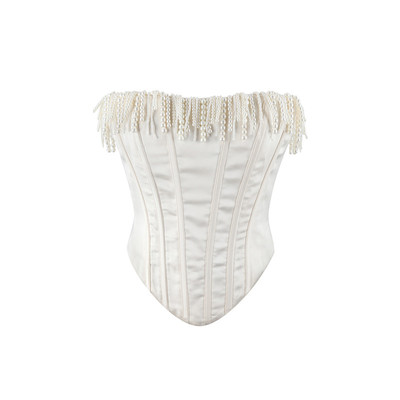 珍珠吊坠鱼骨绑带高级感抹胸胸衣