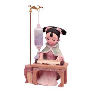 宫廷风琴棋书画灯下下棋格格树脂摆件中国风家居装饰可爱生日礼物