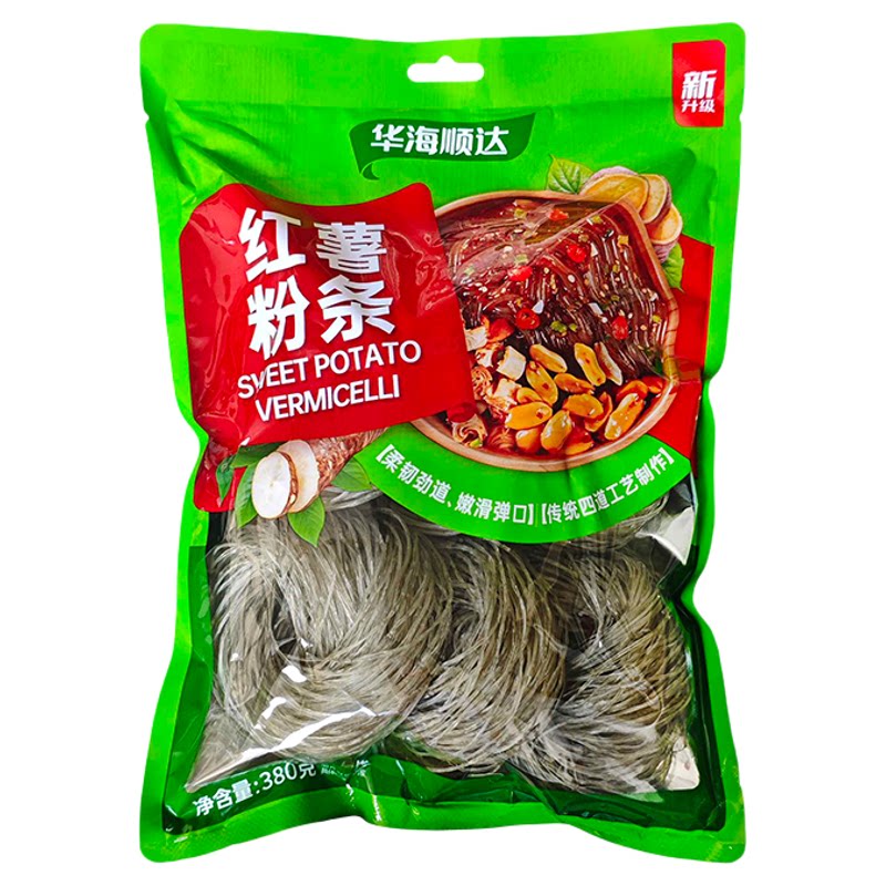 华海顺达红薯粉条380g袋装红薯粉地瓜粉酸辣粉火锅牛肉汤粉细粉