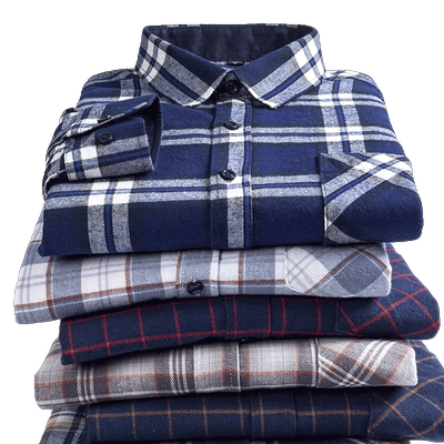 af春秋季格子纯棉磨毛爸爸装衬衣