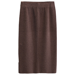 加大码胖mm遮肚子冬天加厚加长针织半身裙秋冬款包臀裙半身长裙女