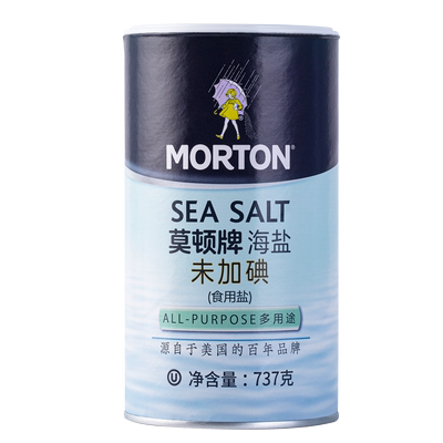中盐莫顿瓶装无碘食用盐737g
