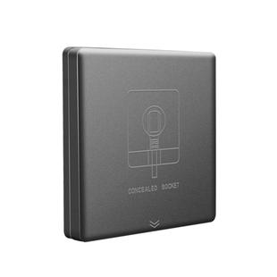 国际电工暗装86型大板灰色墙壁开关插座一开5五孔16A插座面板多孔