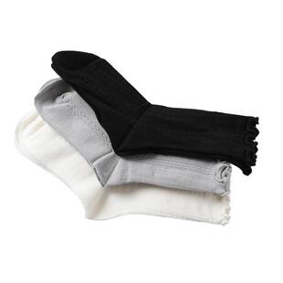 西町村屋学院风木耳边中筒袜女新款简约百搭纯色袜子XHAB40064