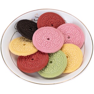 网红搞怪表情粉色樱花大圆饼干小眼睛小精灵蛋糕装饰烘焙摆件插件