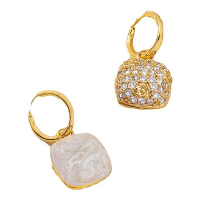 几何方形高级感滴釉耳扣女双面可戴秋冬爆款气质轻奢小众设计耳饰