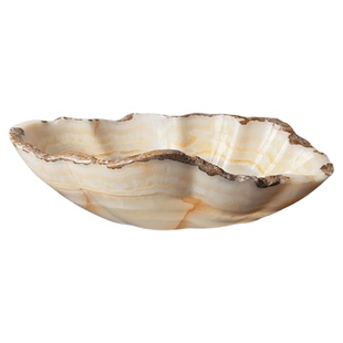 侘寂风天然玉石果盘装饰摆件样板间玄关高档大理石托盘玉石葡萄