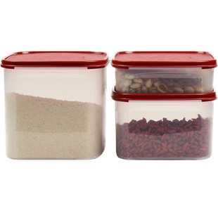 特百惠  MM方形1/2/3号干货储藏保鲜盒 塑料防潮密封收纳零食盒子