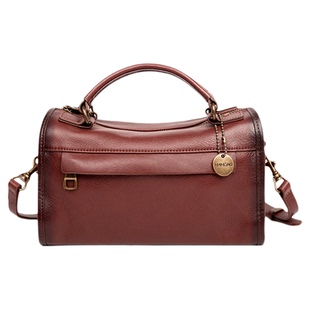 新款小众复古设计真皮女包手提包头层牛皮软皮斜挎包机车包枕头包