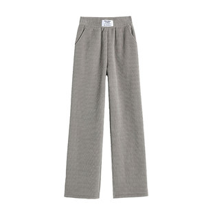 雪尼尔阔腿裤女春秋冬2026新款爆款加绒休闲窄版灯芯绒直筒女裤夏