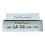 S925纯银针一周星期套装耳钉组合耳环女气质日韩网红耳坠短款耳饰