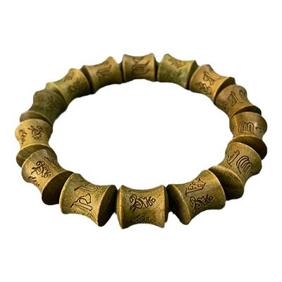 转运竹节六字节节高升绿檀木手串