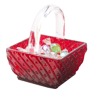 弗莱文茨水晶玻璃小果盘果篮红色果斗节日礼品轻奢欧式糖果篮