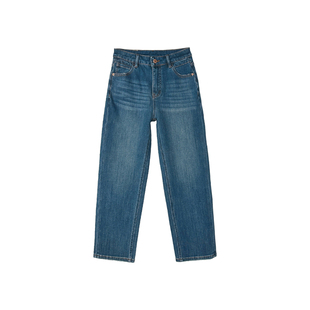 直腿第yi名!~小个子九分法棍裤女春季新款高腰窄版直筒牛仔裤子