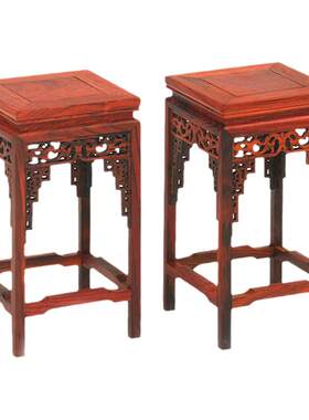 红木工艺品小花架仿古微缩家具