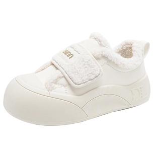 弄里人佳大码女鞋41-42码加绒休闲鞋25冬新款厚底毛毛大棉鞋40宽